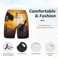 thumbnail image 2 of Kdxio Giraffes Of The African Savannah Print Men's Swim Trunks with Compression Liner 7 Inch Inseam Quick Dry Swim Shorts, 2 of 5