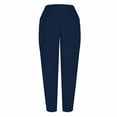thumbnail image 6 of Laqbezok Women's Cotton Linen Pants, Mid Waist Button Detail Casual Trousers with Pockets, Summer Loose Tapered Pants for Travel Vacation, 6 of 8