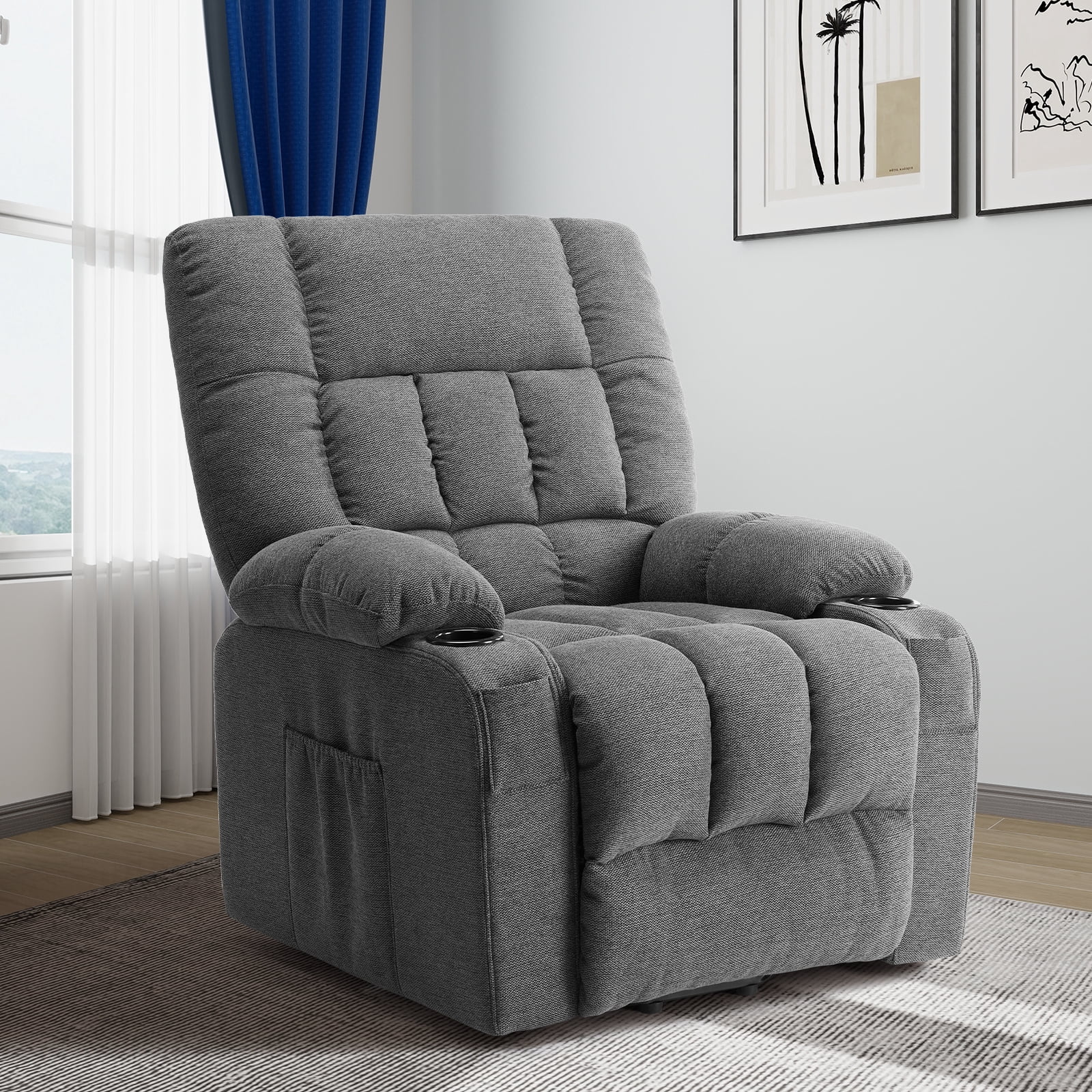 GIANNA Lift Recliner Chair for Elderly, With Massage and Heating, Lumbar Support, Remote Control, Gray