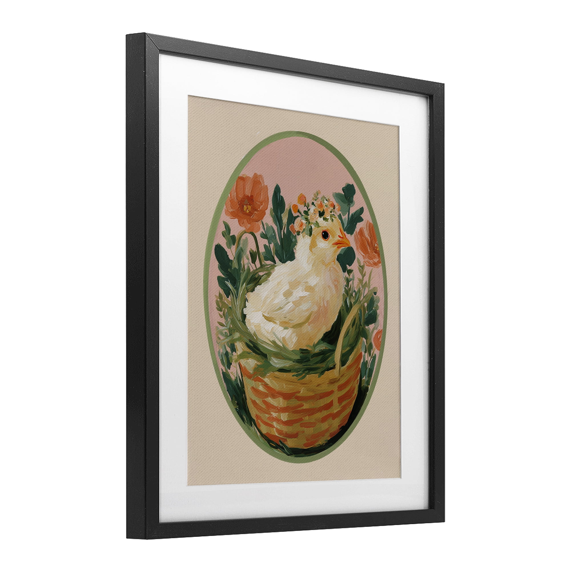Stupell Industries Bloom Nest Chick Black Framed Print Under Glass, design by Yen