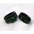 thumbnail image 3 of Matching Ring Couple Rings Black Gold Plated 1.5CT Green CZ Women Wedding Ring Sets Female Ring, 3 of 7