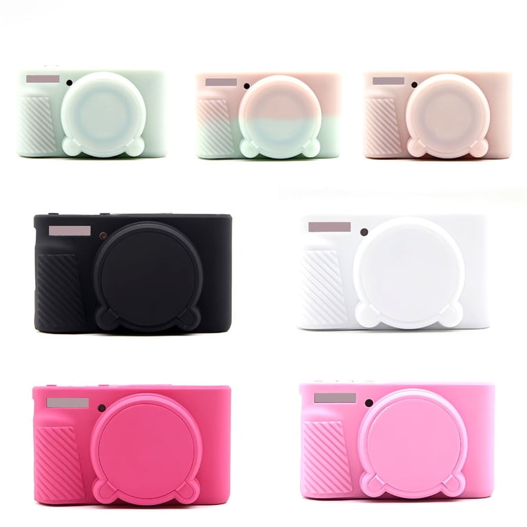 Funda De Silicona Para Canon PowerShot SX740/SX730 - Color Jelly Pink, Con Tapa Para Objetivo Extraíble, Protección Antigolpes