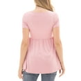 thumbnail image 5 of Bearsland Women's Short Sleeve Maternity Shirts Tops Pregnancy Clothes 3-Pack, 5 of 7