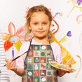 thumbnail image 3 of Multicolor Christmas Pattern Kids Aprons for Girls and Boys,Adjustable Neck Strap Toddler Aprons for Kids Cooking Baking, 3 of 7