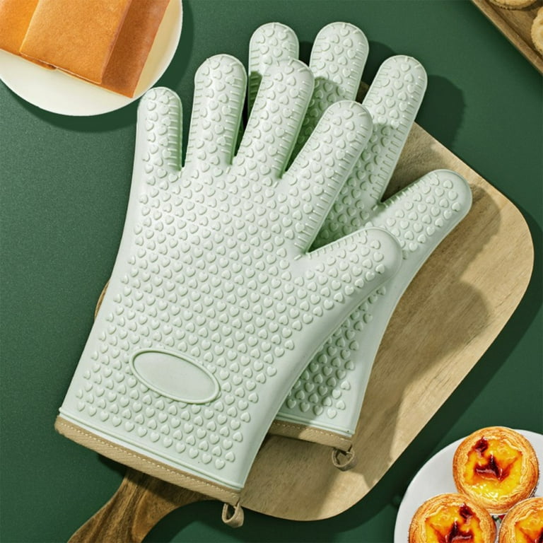 Unique Bargains Canvas Non-slip Oven Mitts Heat Resistant Gloves