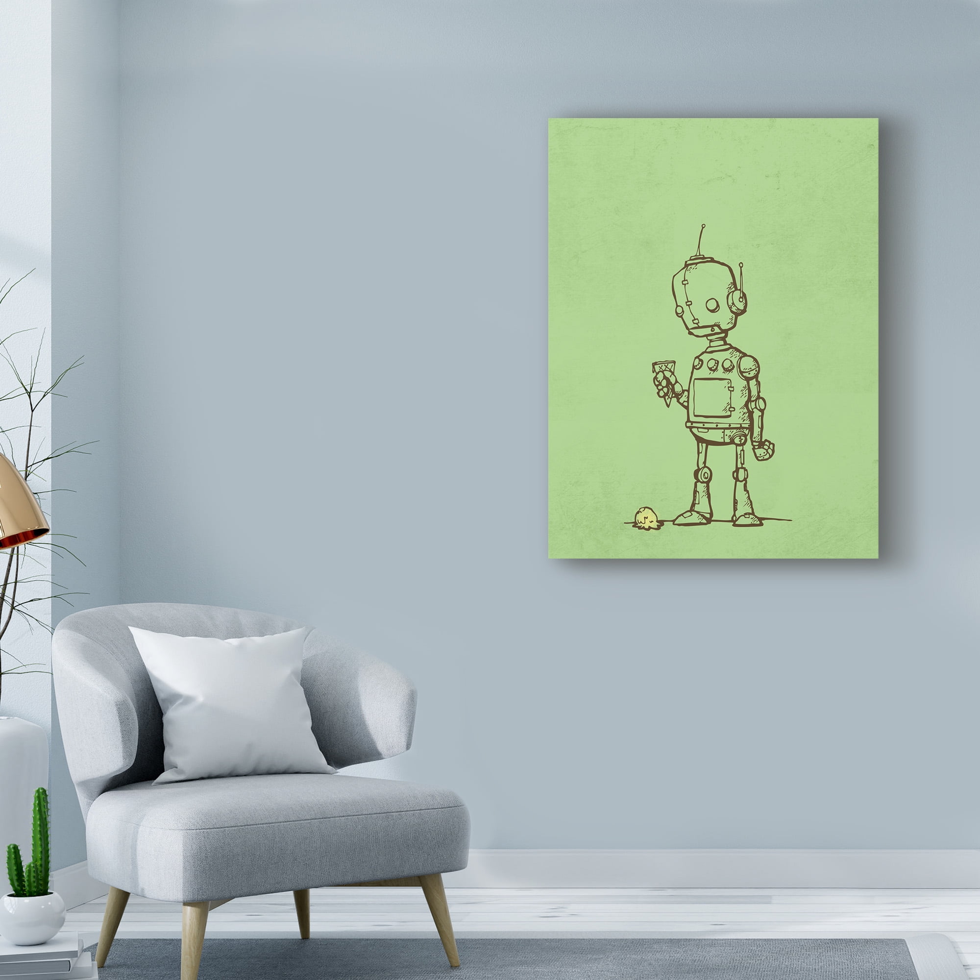 Trademark Fine Art 'Robot Icecream' Canvas Art by Michael Murdock