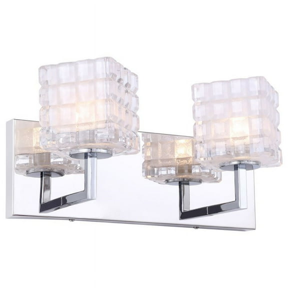 Woodbridge Lighting Candice 2Lt Glass Bath Light in Chrome/Frosted Crispy