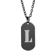 thumbnail image 2 of Collar Hombre de Inicial Letra A LUCKMAN, Acero Inoxidable Color Negro, Modelo Dylan negro UNITALLA, 2 of 7