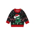 thumbnail image 1 of Seyurigaoka Christmas Baby Sweater Long Sleeve Crew Neck Christmas Pattern Jacquard Sweater, 1 of 9
