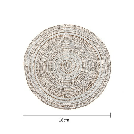 

QWZNDZG 2/4/6pcs Woven round Placemat Table Mat Pad Heat Resistant Bowls Coffee Cups Coaster Tableware Mat Home Decoration Kitchen Tool