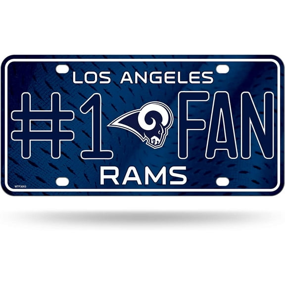 Rams #1 Fan Metal License Plate/ Auto Tag, Licensed by Rico