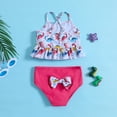 thumbnail image 6 of Curuila Children Girls Swimsuits Cartoon Print Straps Fashionable Two Piece Swimwear Suits Pink Size 4-5 Years, 6 of 8