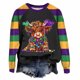 thumbnail image 1 of Xuyuer Women's Fashion Casual Printed Round Neck Loose Long Sleeve Capless Sweatshirt Top, 1 of 4