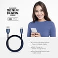thumbnail image 4 of Liquipel Powertek Denim 6' USB-A to USB-C Cable, Dark Blue, 4 of 7