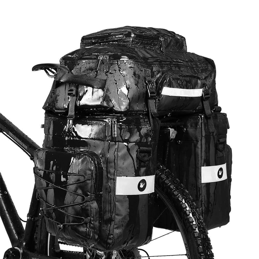 Carevas 3 in 1 Mutifunctional Bike Rear Bag Waterproof Shoulder Bag Bike Saddle Bag Cargo Rack Pannier Long Cycling Accessory - image 1 of 7