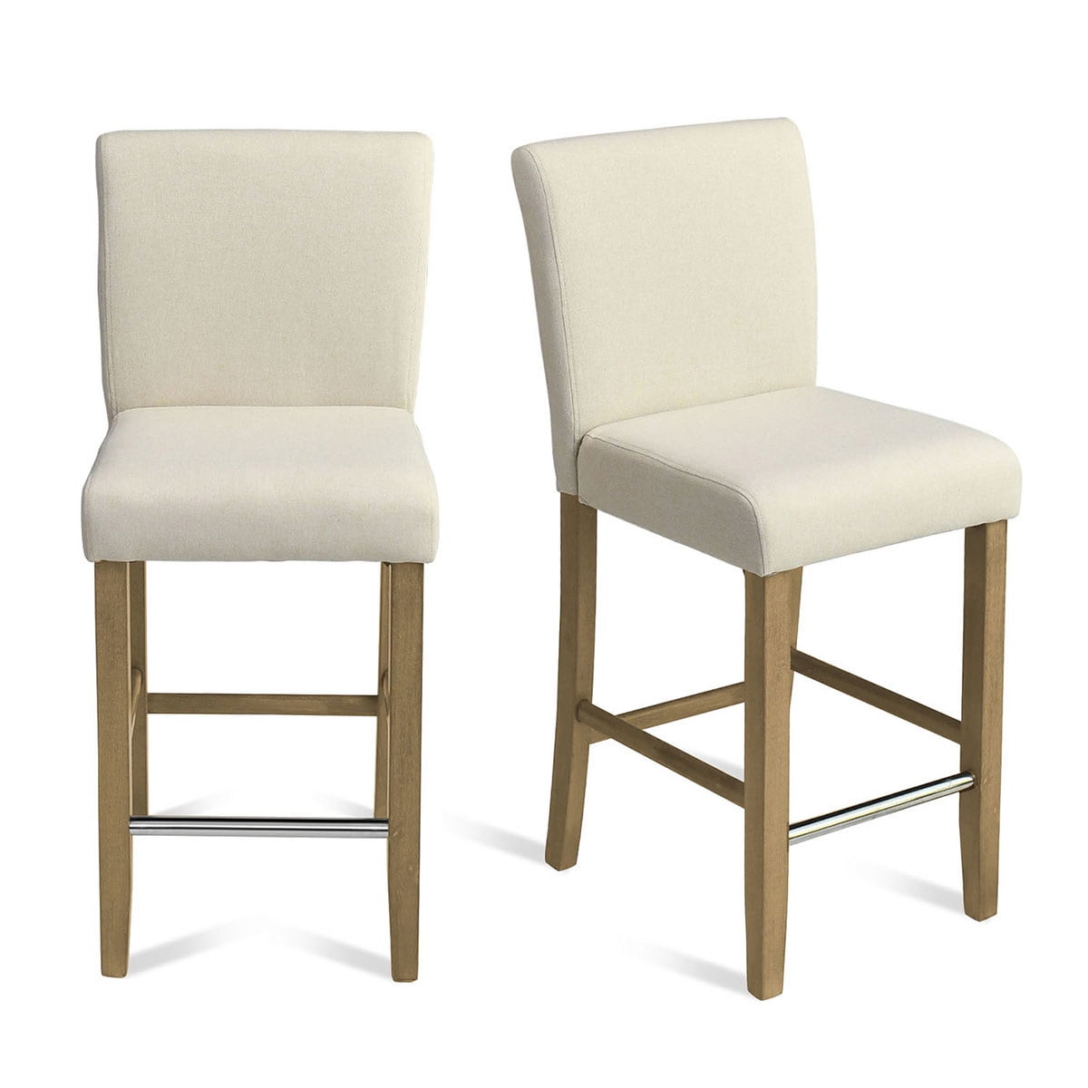 Topcobe Modern Upholstered Dining Chair, 26" H Seat Height Barstool for Living Room & Kitchen, Set of 2, Beige Topcobe Modern Upholstered Dining Chair, 26" H Seat Height Barstool for Living Room & Kitchen, Set of 2, Beige