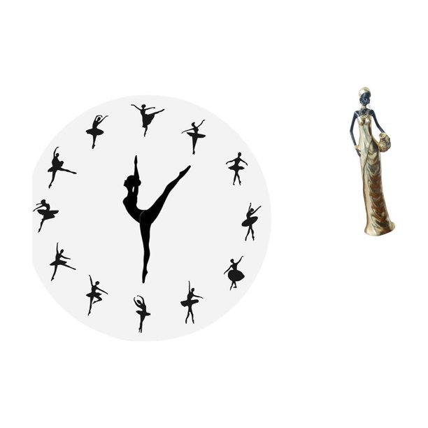 Reloj de pared,Reloj de pared con bailarina,reloj decorativo colgante.,Figura de escritorio,Figuritas africanas,artesanías,artículos de escritorio coleccionables,Estatua de dama tribal,pieza