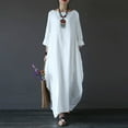 thumbnail image 1 of Bramtres Robes Maxi, Robe à Manches Longues, Robes pour Femmes Jupe Mi-Longue pour Rendez-Vous au Col, Longues Robes, Robes Décontractées, Robes pour Femmes, Robe Blanche, TTG, 1 of 6