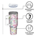 thumbnail image 4 of Pink Breast Cancer and Pioneer Flower Tumbler with Handle and Lid,40oz Double Wall Vacuum Insulated Tumbler,Cups Gift for Women and Men, 4 of 7