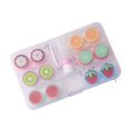 thumbnail image 1 of Boîte de Rangement pour Lentilles de Fruits Mignons, Boîte de Rangement pour Lentilles Colorées, Kit de Voyage 6 Pack (Ensemble de Pinces et Applicateurs Inclus), 1 of 4