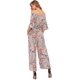thumbnail image 5 of Pantalones de pierna ancha de cintura alta de manga corta con volantes florales de verano para mujer mono suelto informal gris claro FloralX de talla grande, 5 of 5