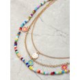 thumbnail image 4 of Wonder Nation Girl's Necklace Set, Gold tone and Multicolored Bead Necklaces with Smiley Face Pendant, 3 Piece Set, 4 of 4