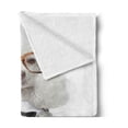 thumbnail image 2 of Poodle Soft Flannel Fleece Throw Blanket, Groomed Doggie in a Tuxedo and Glasses Sitting, Cozy Plush for Indoor and Outdoor Use, 50" x 70", White Dark Grey Coconut, by Ambesonne, 2 of 5