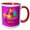 Red/White, variant on 3drose, Vibrant Colored Stars on a Pink Background with the Name Rosa, 15oz Two-tone Red Mug