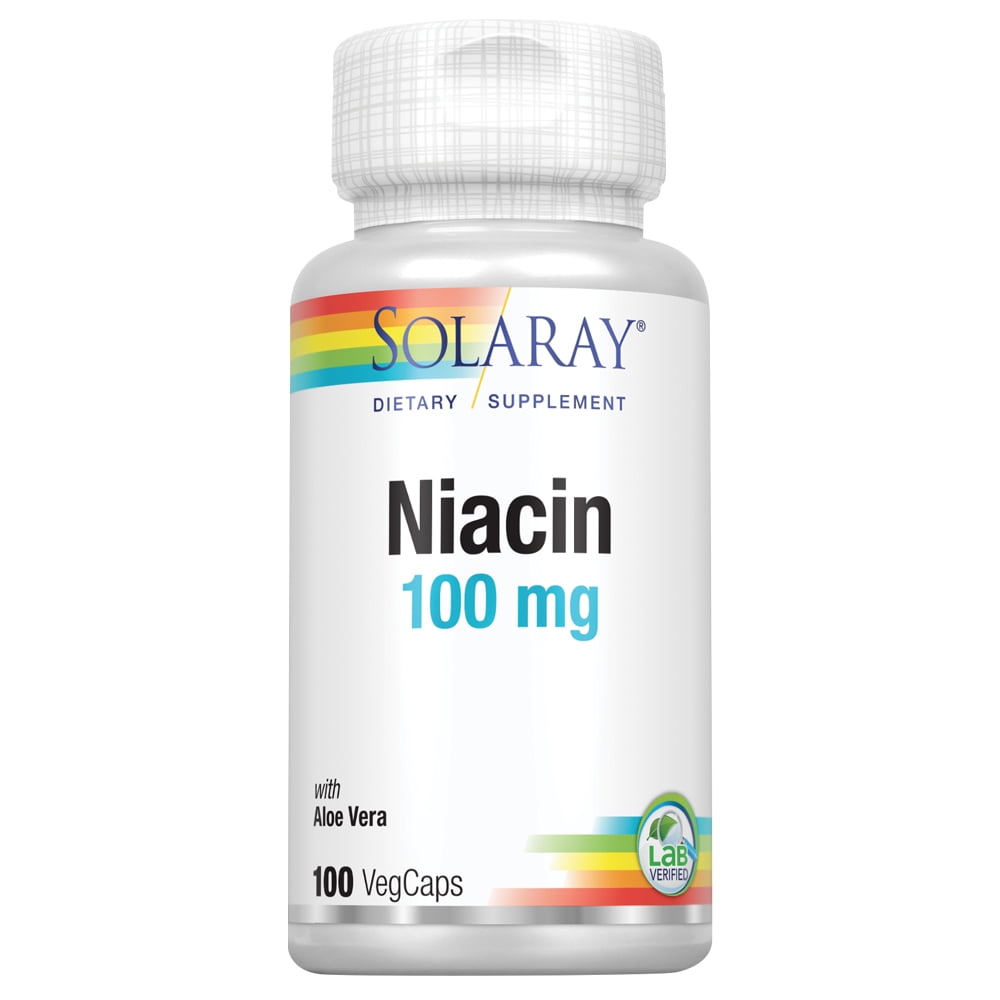 Solaray Niacin 100 mg, Vitamin B3 Skin Health, Cardiovascular