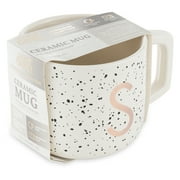 Thyme & Table 13.5 fl oz Monogram S White Speckled Stoneware Mug