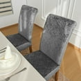 thumbnail image 3 of Chair Covers for Dining Chairs Set of 6,Velvet Dark Grey Stretch Dining Room Chair Cover Kitchen Parsons Chair Slipcovers (Pack of 6, Velvet Dark Grey), 3 of 6
