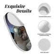 thumbnail image 5 of Balery Astronaut in Outer Space Pattern Women's Fuzzy Memory Foam Slippers Fluffy Winter House Shoes Indoor and Outdoor-42/43, 5 of 7