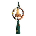 thumbnail image 3 of AMLESO Buddha Statue Car Pendant Dangling Ornament, Wood Gift ,Automotive Accessories, Auto Interior Dangle Rear View Mirror Pendant green tassel, 3 of 9