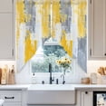 thumbnail image 4 of Gray Yellow Brush Swag Curtain Valance for Windows, Graffiti Watercolor Window Treatments Short Swag Topper for Kitchen Windows Bathroom Bedroom, 36"x36", 4 of 8