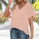 thumbnail image 2 of Ropa de otoño para mujer,Blusa informal con cuello en V para mujer, manga corta estampada, tejido suave de imitación de tela, cómoda para uso diario en casa, sopatenor, 2 of 9