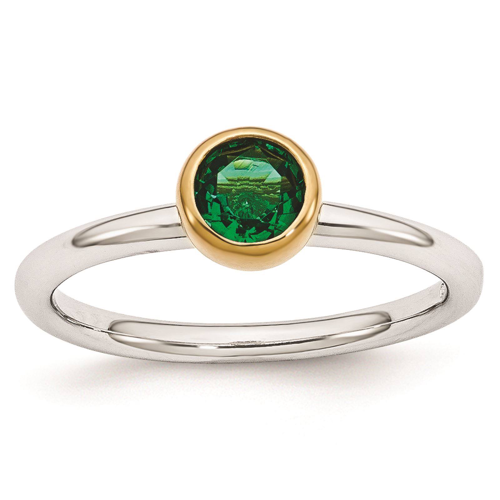 Stackable Expressions Sterling Silver Yellow Gold Plated Created