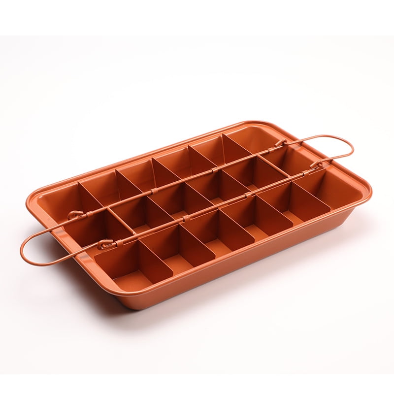 Homgreen Brownie Pan with Dividers Baking Tray All EdgesOnly Bite