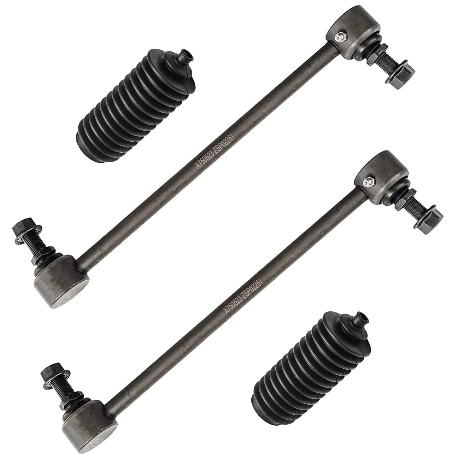Detroit Axle - Front 10pc Suspension Kit for 2011-2016 Hyundai Elantra Coupe GT, 2 Lower Control Arms with Ball Joints 2 Sway Bars, 4 Inner & Outer Tie Rod, 2 Boots Replacement 12-17 Hyundai Veloster