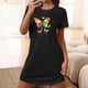 thumbnail image 1 of Camisón corto de talla grande para mujer, camisón de manga corta con estampado de pecho a la moda, camisón para mujer, 1 of 7