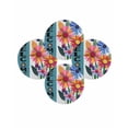 thumbnail image 7 of 13 Inch Round Placemats Set of 4, Spring Daisy Non Slip Heat Insulation PP Table Mats, Turquoise Modern Abstract Art Dots Floral Washable Place Mats for Kitchen Dining Party Table Decor, 7 of 7