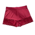 thumbnail image 2 of Women's Underwear Fashion Women's Lace Solid Bow Stretch Panties High Waist Underpants Panties Red S, 2 of 3