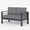 Dark Grey, variant on LayinSun Aluminum Outdoor Patio Metal Couch, 3-Seat Sofa Chair with Cushions