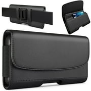 Holster for Samsung Galaxy Note 10  Plus, Galaxy Note 8 / Note 9 Cell Phone Belt Case with Belt Clip Loops Pouch Card Holder Fits Samsung Galaxy Note 10  Plus/ Note 8/9 w/ Otterbox Case On - Black