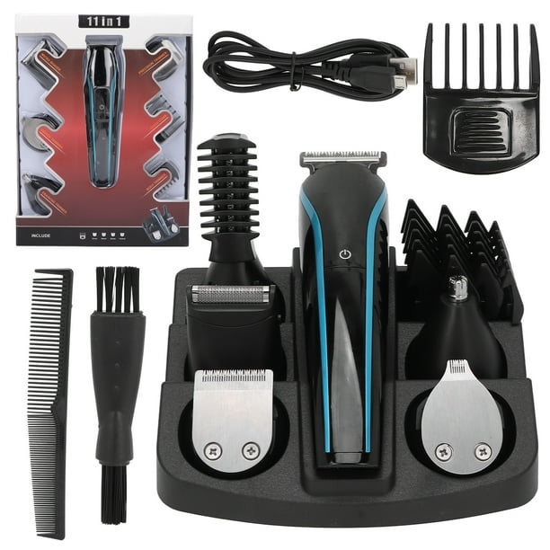 Kit recortador de barba eléctrico 6 en 1, cortador de pelo eléctrico ergonómico, recortador de vello nasal lavable