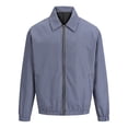 thumbnail image 4 of Men's Classic Gingham Plaid Collared Windbreaker Jacket, Full Zip Long Sleeve Loose Fit Coat with Pockets, Fall Winter Casual Outerwear for Hiking Travel Work, 4 of 9