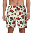 thumbnail image 2 of Picia Rose Flowers pattern Mens Swim Trunks with Compression Liner Stretch Beach Shorts Quick Dry with Zipper Pockets No-Chafing Board Shorts-Large, 2 of 9