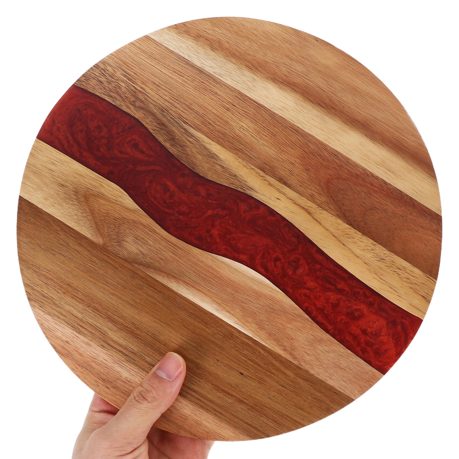 Hemoton Round Wood Cutting Board for Kitchen Chopping, Serving, Display - Ideal for Meat, Bread, Vegetables, Home Cooking & Entertaining