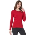 thumbnail image 2 of SSLR Thermal Underwear for Women V Neck Fleece Long Sleeve Tee Shirts Basic Layering 2-Pack, 2 of 7