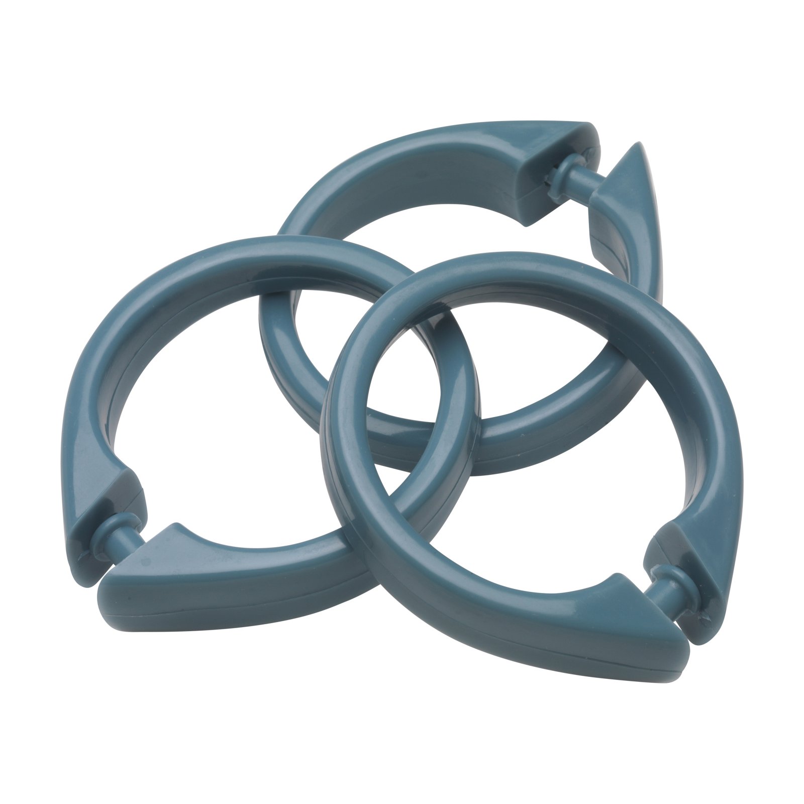 "Snap" Plastic Shower Curtain Hooks in Slate