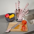thumbnail image 5 of 9PCS Pink Kitchen Knife Set Stainless Steel Hollow Handle Chef Knives Complete Set, 5 of 10